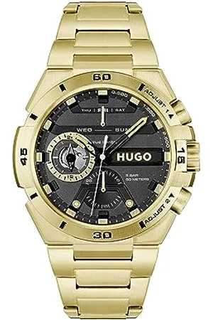HUGO BOSS Multi Zifferblatt Quarz Uhr für Herren Kollektion #WILD mit Goldfarben Edelstahlarmband - 1530338