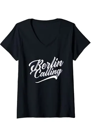 LALA BERLIN Damen Calling T-Shirt mit V-Ausschnitt