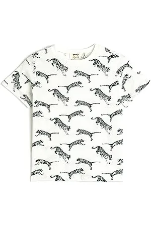 Koton Boys T-Shirt Tiger Printed Short Sleeve Crew Neck Cotton