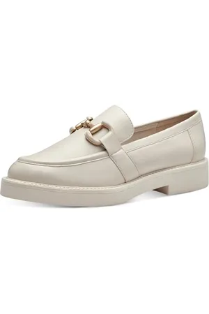 Marco Tozzi Damen Loafer mit Absatz Elegant Vegan, Beige , 38 EU