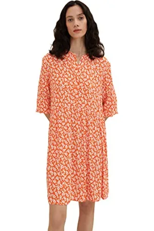 TOM TAILOR Damen 1035862 Kleid mit Muster & Knopfleiste, , 36