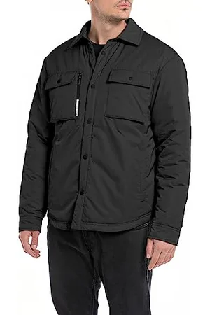 Replay Herren Jacke Übergangsjacke mit Brusttaschen, (Schwarz), XXL