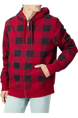 Amazon Herren Fleece-Kapuzenpulli mit durchgehendem Reißverschluss (erhältlich in den Größen Big & Tall), , L