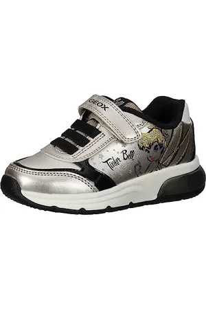 Geox Jungen Mädchen J SPACECLUB Girl Sneaker, Platinum/Black, 24 EU