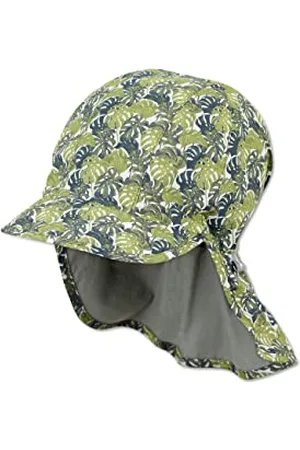 Sterntaler Baby Jungen Wende-Schirmmütze m.Nackensch. Wende Schirmmütze mit Nackenschutz Blätter - Wendemütze Kinder - aus Baumwolle - , 51