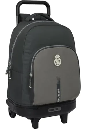 Safta Real Madrid 3. Team 24/25, großer Rucksack mit Rädern, kompakt, abnehmbar, ideal für Kinder verschiedener Altersgruppen, bequem und vielseitig, Qualität und Widerstandsfähigkeit, 33 x 22 x 45