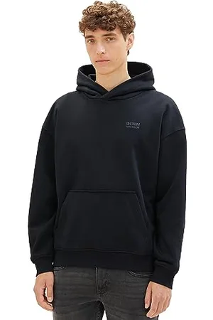 TOM TAILOR Herren 1037623 Relaxed Fit Hoodie mit Logo-Print, 29999-Black, M