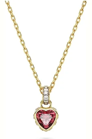 Swarovski Chroma Anhänger, Vergoldete Damenhalskette mit Herz-Motiv und Strahlenden Kristallen