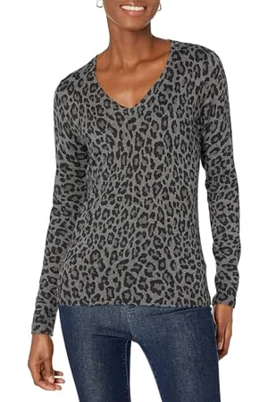 Amazon Damen Leichter, Langärmeliger Pullover Mit V-Ausschnitt, Klassischer Schnitt (Erhältlich In Übergröße), , XL