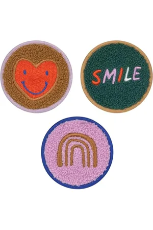 LÄSSIG Anhänger und Patches Set (3 Stk.) mit Druckknopf/School Patches Set Smile/