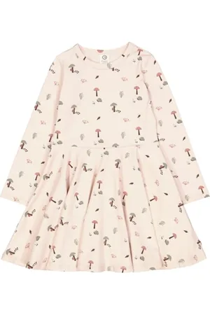 Müsli By Green Cotton Mädchen Botany Swing L/S Dress, Nightingale/Bark/Poetry Green, 134 EU