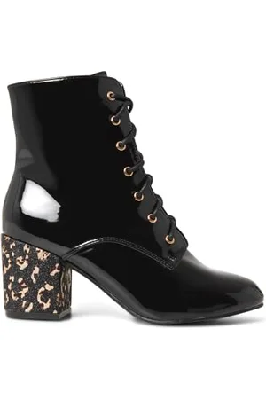 Joe Browns Damen Leopard Shimmer Patent Heeled Ankle Boots Stiefelette, , 43 EU Weit