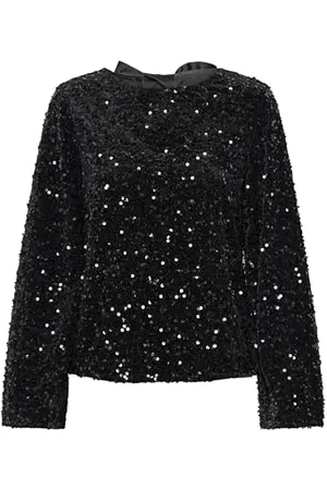 Pieces® Female Oberteil mit Langen Ärmeln PCKAM Pailletten Schleifen, ,S