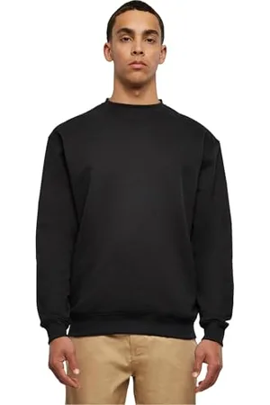 Urban classics Herren Sweatshirt Crewneck Fleece-Sweatshirt, lässiges Sweatshirt für Männer, Loose Fit, , black, XXL