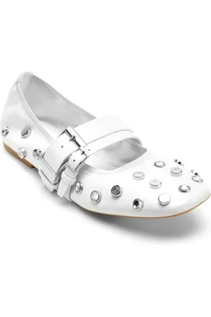 DKNY Damen Davey Ballet Flat, White, 40 EU