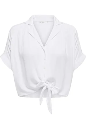 ONLY Onlpaula Life S/S Tie Shirt WVN Noos
