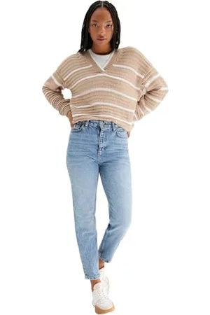 Trendyol Damen Gerade Mama Hohe Taille Jeans, , 36