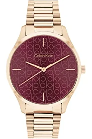 Calvin Klein Analog Quarzuhr Unisex mit Rotgoldfarbenes Edelstahlarmband - 25200169