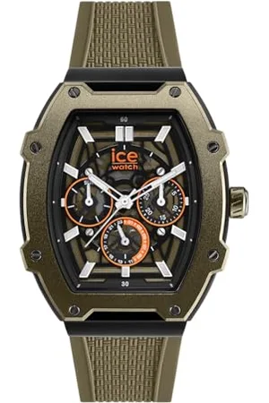 Ice-Watch Ice boliday Khaki Black SKEL Steel - Grüne Herrenuhr mit Silikonarmband - 024369 (Medium)