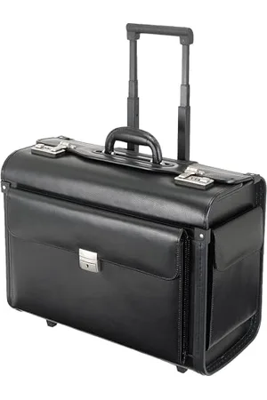 Alassio 92705 Pilotenkoffer Silvana, Businesskoffer aus echtem Leder, Geschäftskoffer mit arretierbarem Teleskoptrolleysystem, Laptopkoffer abschließbar, Lederkoffer ca. 41 x 26 x 51 cm