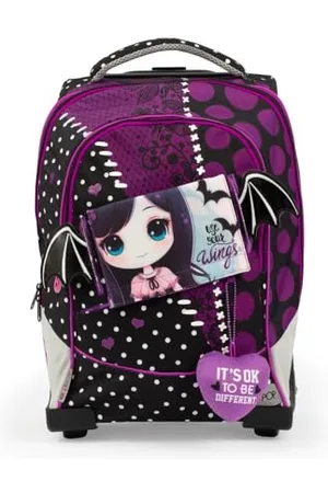 Giochi Preziosi Go Pop Trolley 2R Dark Love, Front- und Innentasche, gepolsterte Rückenlehne und Schultergurte, Griff aus Stoff und Teleskop, Wagen mit verstärkten Rädern, geformte