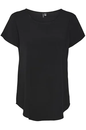 VERO MODA Damen VMBELLA SS WVN GA NOOS Top, Black, X-Large