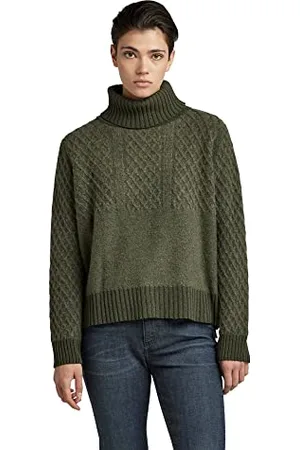 G-Star RAW Damen Structure Loose Knitted Turtleneck Pullover, , S