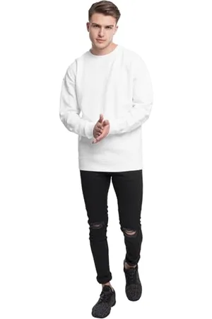 Urban classics Herren Sweat Crewneck Pullover, White, XS