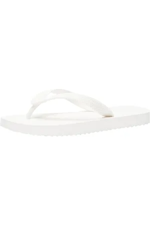 Tommy Hilfiger Damen Flip Flops Logo Zehentrenner, (Ecru), 36