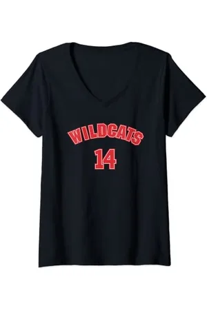 Disney High School Musical Wildcats 14 T-Shirt mit V-Ausschnitt