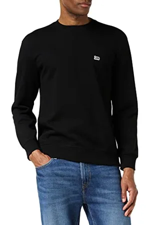 Lee Herren Plain Crew Black Sweatshirt, (Black 01), XL EU
