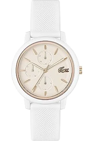 Lacoste Multi Zifferblatt Quarz Uhr für Damen Kollektion .12.12 Multi mit Weisses Silikonarmband - 2001326
