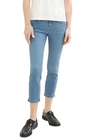 TOM TAILOR Damen Alexa Straight Cropped Jeans, light stone bright blue denim, 33/26