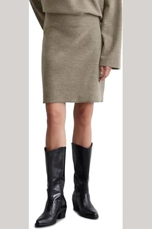 Marc O’ Polo Marc OߴPolo Damen Minirock aus Woll-Mix Winter, Beige (Shaded Brown Melange), 38