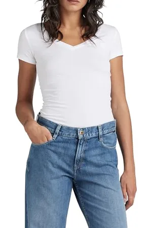G-Star RAW Damen Basic V-Neck Cap Sleeve T-Shirt