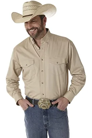 Wrangler Herren Painted Desert Two Pocket Langarm Knopf Arbeitshemd, , Klein