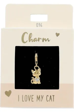 Depesche 11785-096 Charms Express yourself - Anhänger für Halsketten und Armband, Katze, vergoldet, als kleines Geschenk