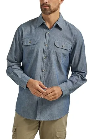Wrangler Herren Langarm-Shirt. لال او ل ر ل ا ول langärmeliges Klassisches Gewebtes Button-Down Hemd, , 3XL