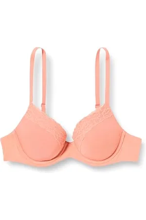 Amazon Damen Leicht gefütterter BH mit voller Abdeckung aus Baumwolle und Spitze, , 75A