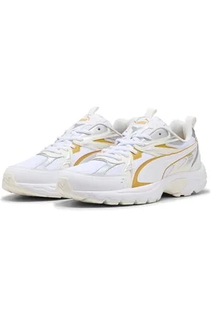 PUMA Unisex MILENIO TECH Sneaker, White-Archive Gold-WARM White, 39 EU