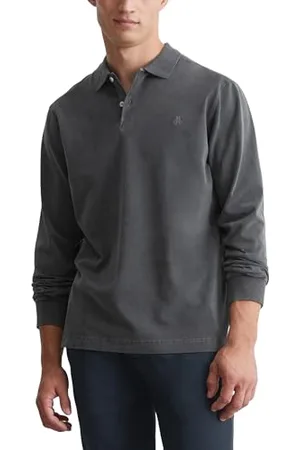 Marc O’ Polo Marc OߴPolo Herren Langarm-Poloshirt aus Bio-Baumwolle Regular Fit, Grau (Pirate Black), S