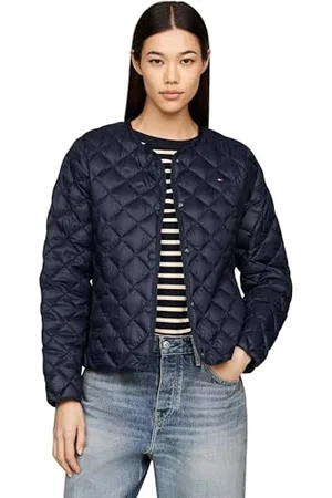 Tommy Hilfiger Damen Steppjacke Down Quilted Collarless mit Knopfleiste, , XL