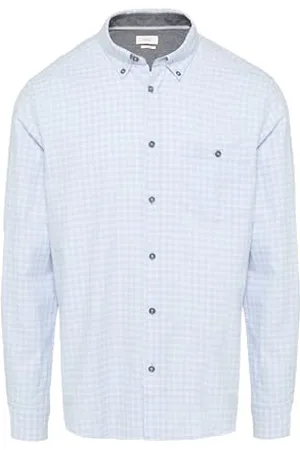 QS by s.Oliver Regular Fit: Kariertes Hemd mit Button-Down-Kragen hellblau XL