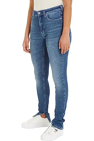 Calvin Klein Jeans Damen Jeans High Rise Ankle Skinny Fit, Blau (Denim Dark), 29W / 32L