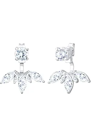 Elli Ohrringe Ear Jackets Floral mit Zirkonia Kristallen in 925 Sterling