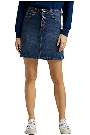 Lee Womens Button Fly A Line Skirt Röcke, , 32