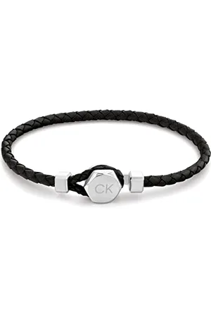 Calvin Klein Geflochtenes Lederarmband für Herren Kollektion LATCH Schwarze Farbe - 35000260