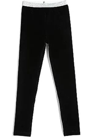 Koton Girls Corduroy Leggings Ribbed Glittery Elastic Waistband