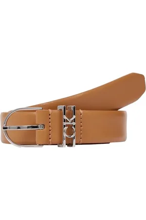 Calvin Klein Damen Gürtel Loop Round Buckle Belt aus Leder