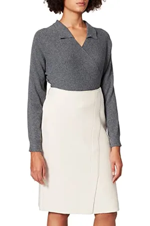 Gerry Weber Damen Rock mit Wolle unifarben knieumspielend, wadenlang 34